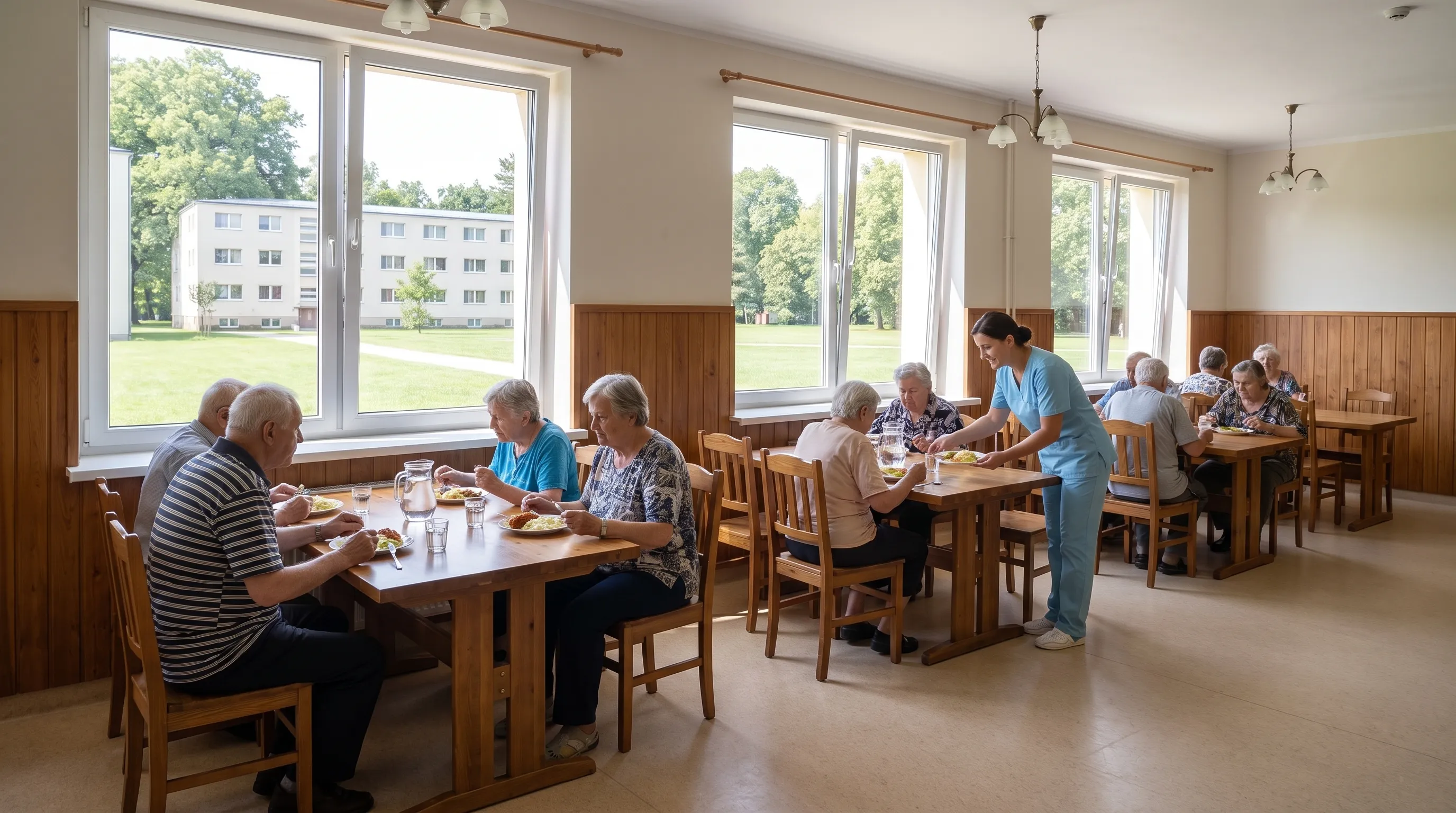 Bendri pietūs jaukioje valgykloje